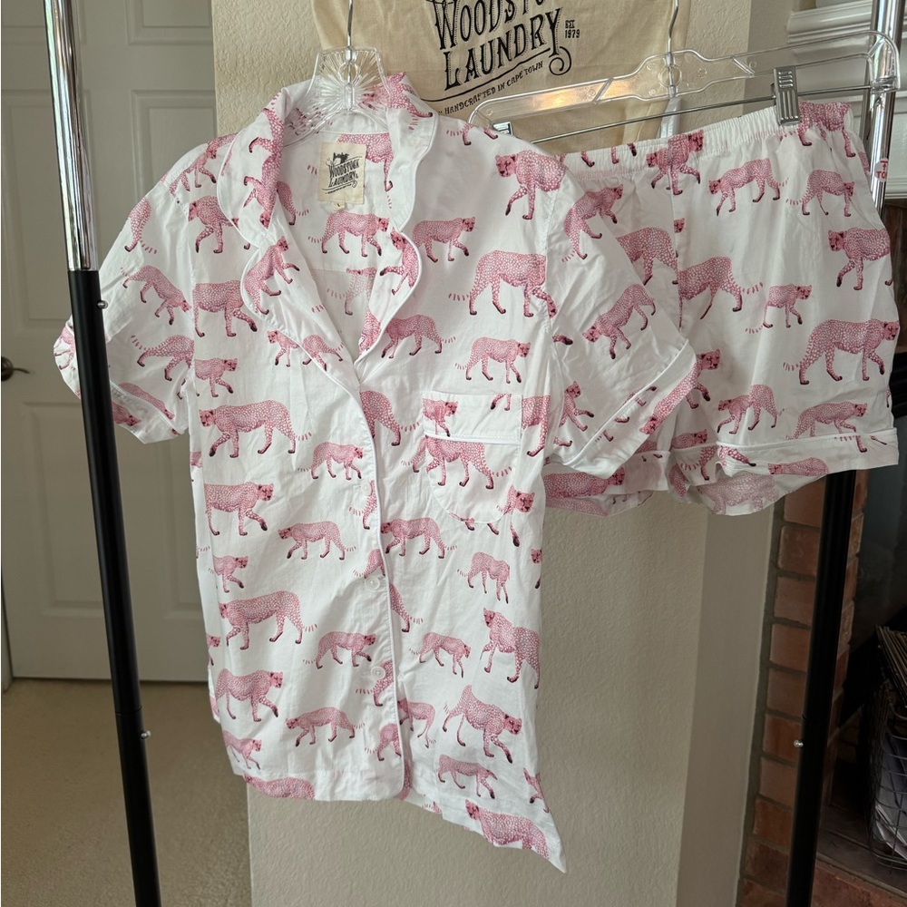 Pink Cheetah Print Pajama Set by Woodstock Laundry